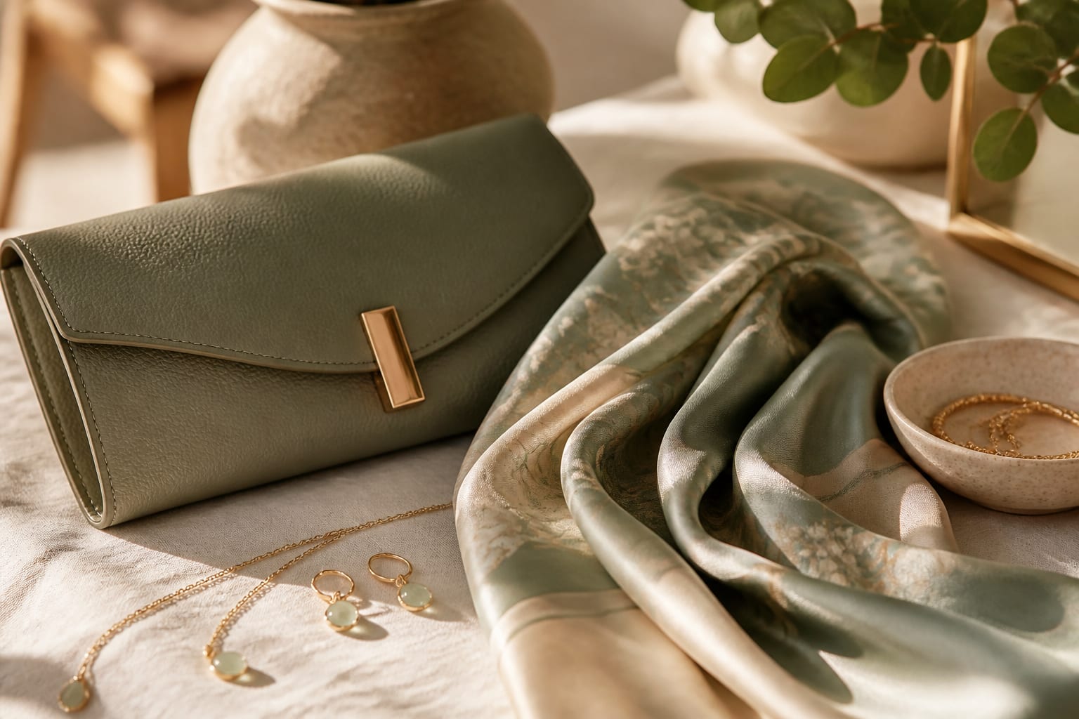 Luxury clothing and accessories selected for a sourcing brief